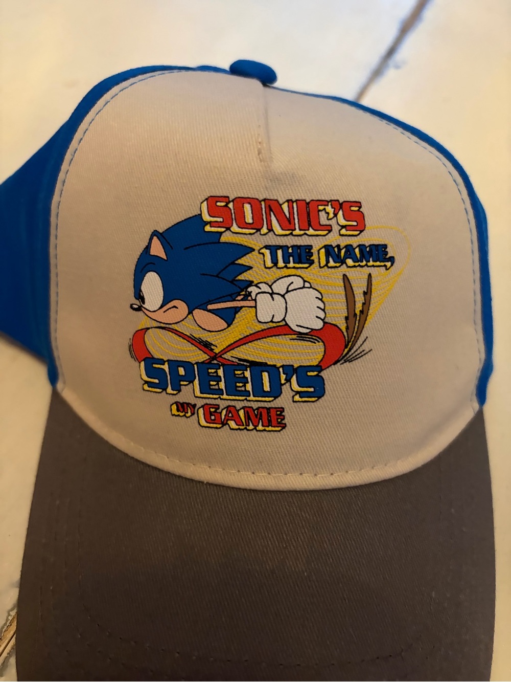 Sonic Character Blue and White Kids Trucker Hat